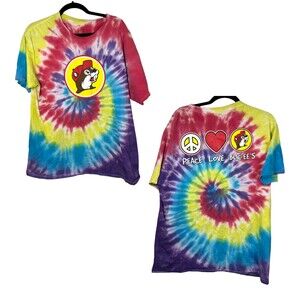 Buc-ee's Tie Dye Peace Love Buc-ee's Shirt Size Large
